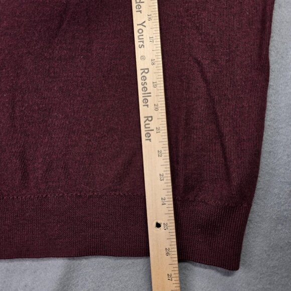 Brooks Brothers Sweater Mens Medium Maroon X Fine Merino Wool Half Zip Pullover - Picture 8 of 11